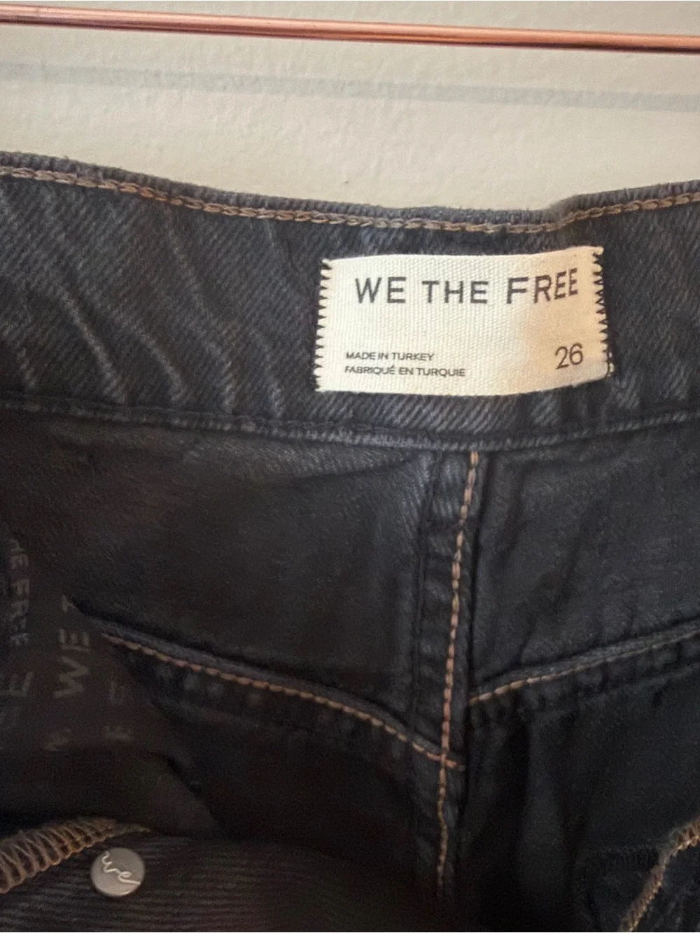 We The Free- Black High-Rise Denim Cutoff Shorts